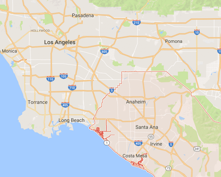 Los Angeles and Orange County Airbnb Map